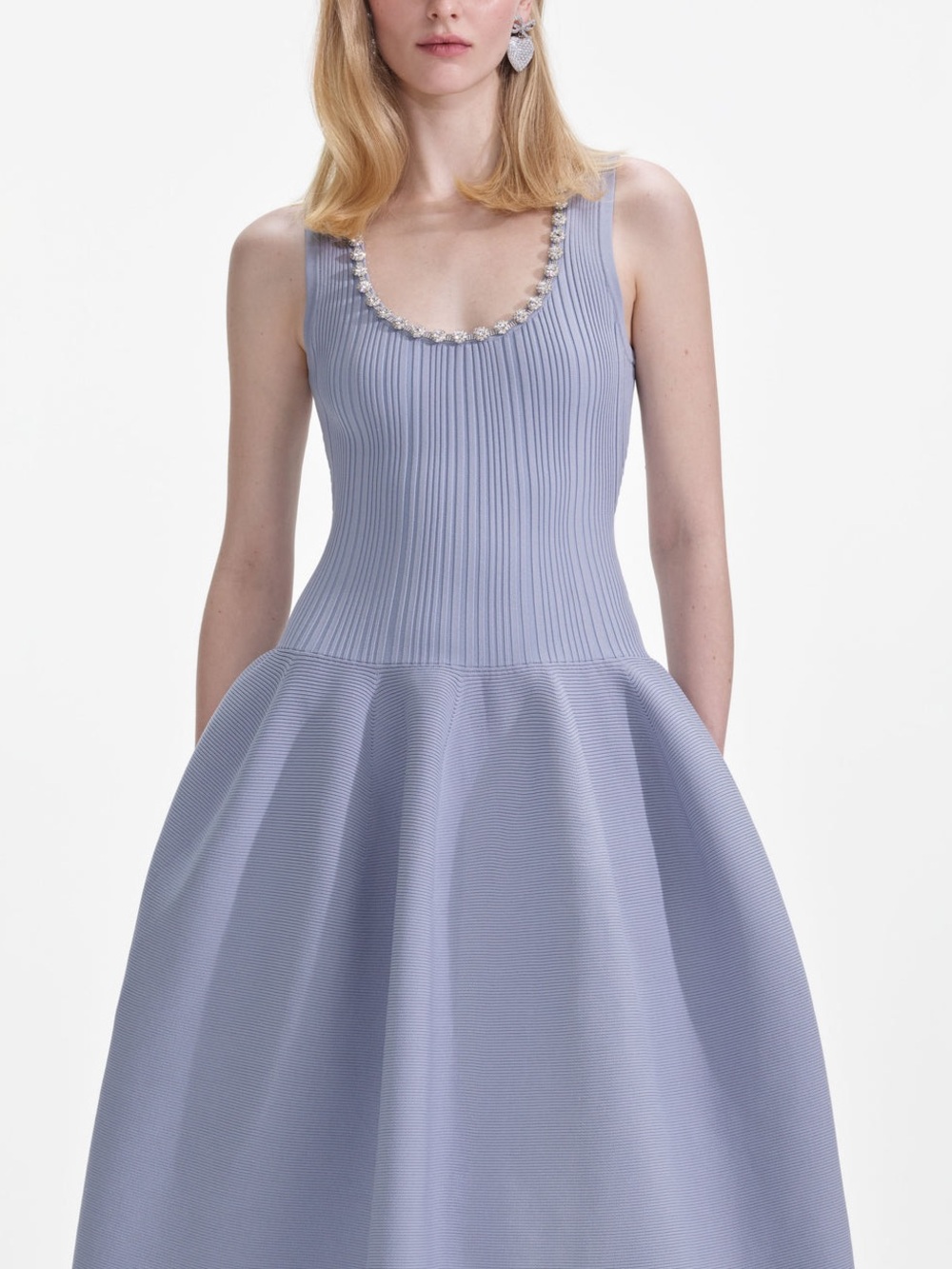 SELF-PORTRAIT Embellished Knit Midi Dress